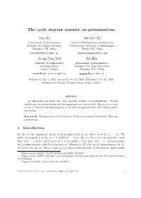 The Cycle Descent Statistic on Permutations