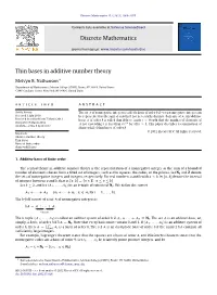 Thin Bases in Additive Number Theory