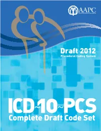 Complete Draft Code Set Table of Contents