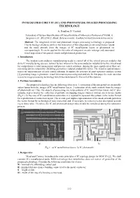 Integrated Circuit (Ic) and Photomask Images Processing Technology