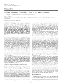 Perspective Default Taxonomy: Ernst Mayr's View of the Microbial World