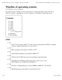 Timeline of Operating Systems - Wikipedia, the Free Encyclopedia