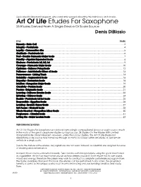 Art of Life Etudes for Saxophone 25 Etudes Derived from a Single Device Or Scale Source Denis Diblasio