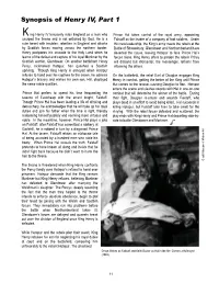 Synopsis of Henry IV, Part 1