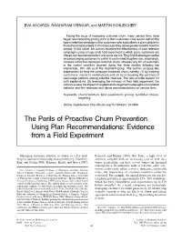 The Perils of Proactive Churn Prevention Using Plan Recommendations: Evidence from a Field Experiment