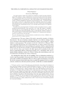 The Surface-Compositional Semantics of English Intonation Mark Steedman