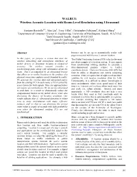 WALRUS: Wireless Acoustic Location with Room-Level Resolution Using Ultrasound