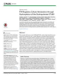 FIH Regulates Cellular Metabolism Through Hydroxylation of the Deubiquitinase OTUB1