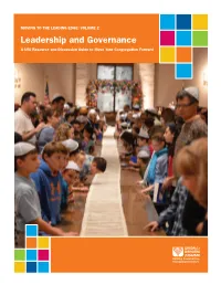 Leadership and Governance a URJ Resource and Discussion Guide to Move Your Congregation Forward