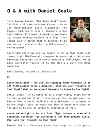 Q & a with Daniel Geale