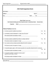 AVC Field Inspection Form