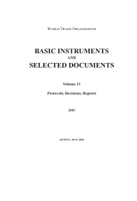 Basic Instruments Selected Documents