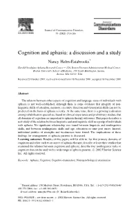 Cognition and Aphasia: a Discussion and a Study