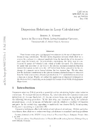 Dispersion Relations in Loop Calculations