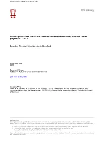 Green Open Access in Practice – Results and Recommendations from the Danish Project (2017-2018)