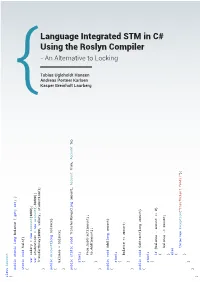 Language Integrated STM in C# Using the Roslyn Compiler
