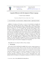 Linguistic Diffusion in the Development of Hausa Language