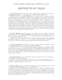 Abstracts of Talks