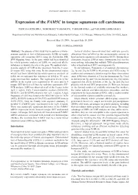 Expression of the FAM5C in Tongue Squamous Cell Carcinoma