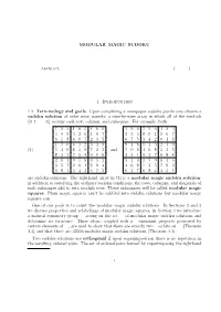 MODULAR MAGIC SUDOKU 1. Introduction 1.1. Terminology And