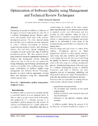 Optimization of Software Quality Using Management and Technical Review Techniques