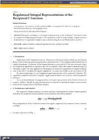 Regularized Integral Representations of the Reciprocal Function
