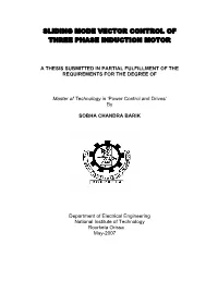 Sliding Mode Vector Control of Three Phase Induction Motor