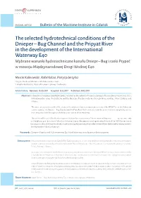 The Selected Hydrotechnical Conditions of the Dnieper – Bug