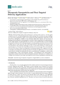Therapeutic Nanoparticles and Their Targeted Delivery Applications