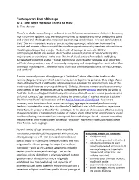 Contemporary Rites of Passage at a Time When We Need Them the Most by Tara Moreno