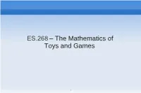 ES.268 Theory of Impartial Games, Slides 1
