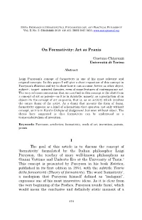 On Formativity: Art As Praxis