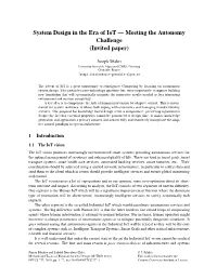 System Design in the Era of Iot — Meeting the Autonomy Challenge (Invited Paper)