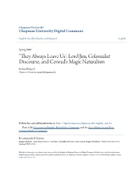 They Always Leave Usâ•Ž: Lord Jim, Colonialist Discourse, and Conrad's Magic Naturalism