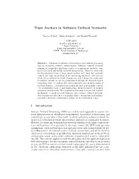 Trust Anchors in Software Defined Networks