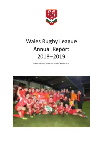 Wales Rugby League Annual Report 2018–2019