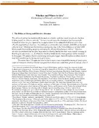 Whether and Where to Give1 (Forthcoming in Philosophy and Public Affairs)