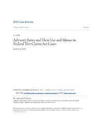 Advisory Juries and Their Use and Misuse in Federal Tort Claims Act Cases, 2003 BYU L