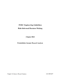 Chapter R20 Probabilistic Seismic Hazard Analysis