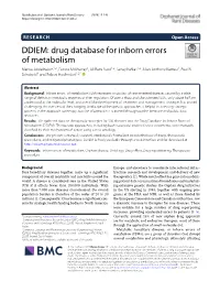 Drug Database for Inborn Errors of Metabolism