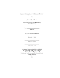 Functional Integration of the Hominin Forelimb by Marisa Elena Macias