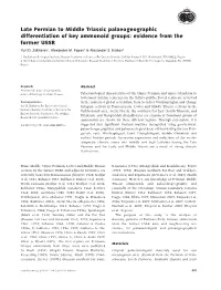 Late Permian to Middle Triassic Palaeogeographic Differentiation of Key Ammonoid Groups: Evidence from the Former USSR Yuri D