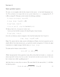 Lecture 4 Inner Product Spaces