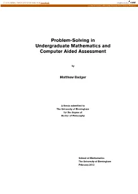 Problem-Solving in Undergraduate Mathematics and Computer Aided Assessment