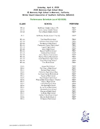 Show Schedule