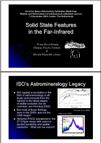 Solid State Features in the Far-Infrared