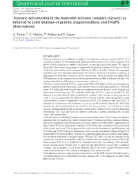 Tectonic Deformation in the Santorini Volcanic Complex (Greece) As Inferred by Joint Analysis of Gravity, Magnetotelluric and DGPS Observations