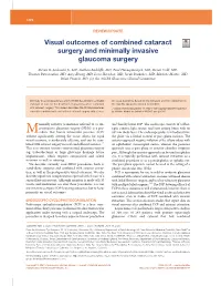 Visual Outcomes of Combined Cataract Surgery and Minimally Invasive Glaucoma Surgery