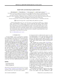 (2020) Small Worlds and Clustering in Spatial Networks