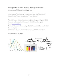 Development of Green/Red-Absorbing Chromophores Based on a Coumarin Scaffold Useful As Caging Groups